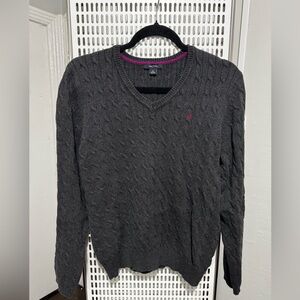 Nautica Women's Charcoal V-Neck Sweater